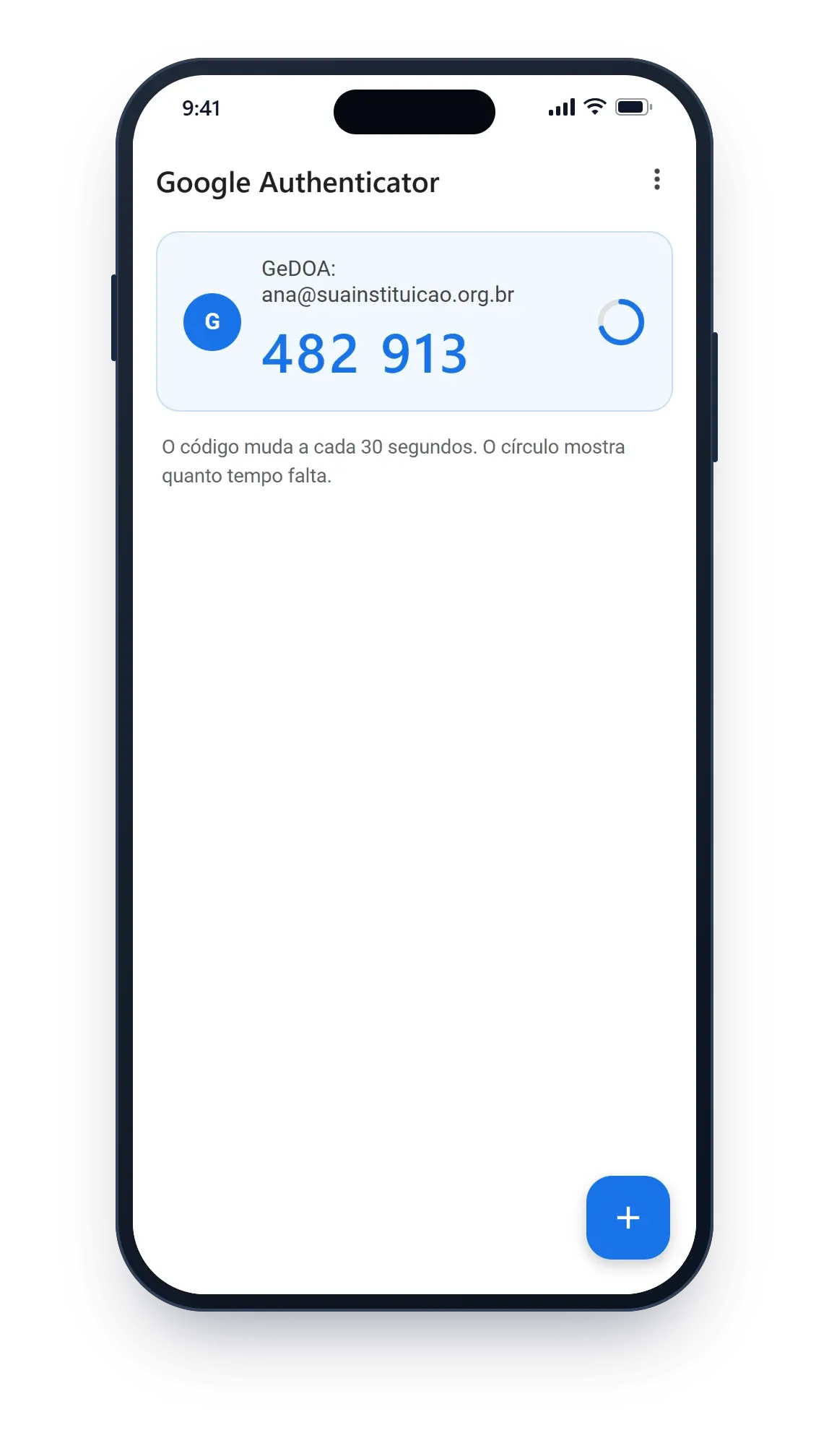 Código de 6 dígitos da conta GeDOA (ilustração)