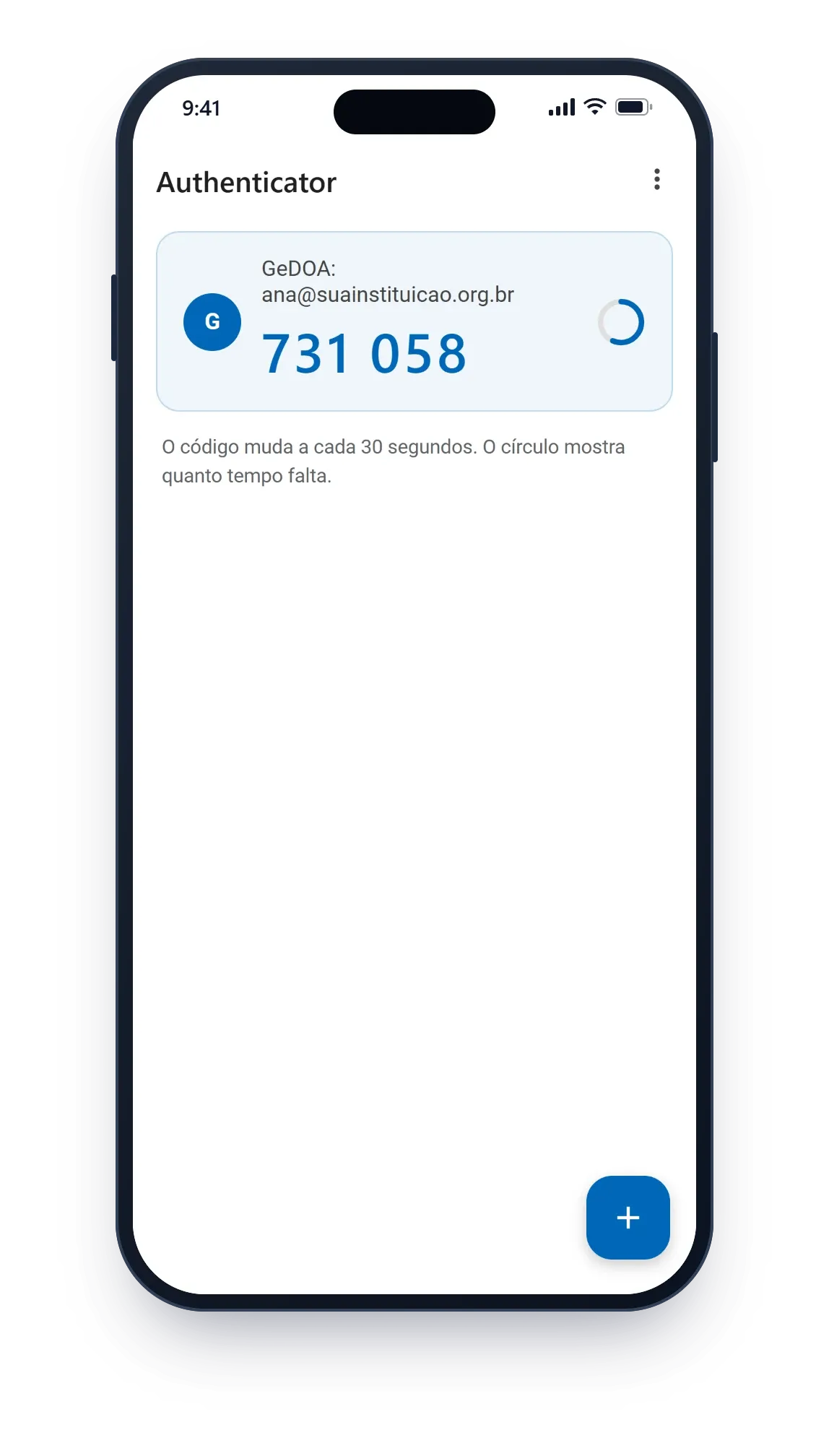 Código de 6 dígitos da conta GeDOA (ilustração)