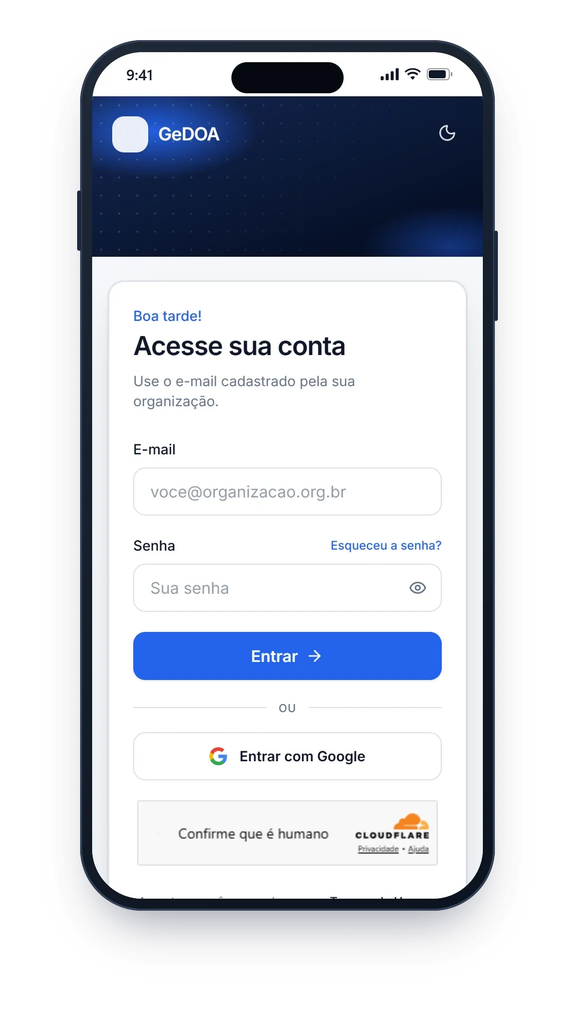 Tela de login